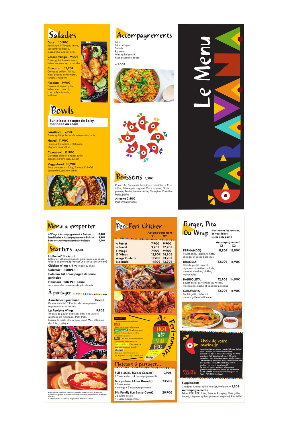 carte menu digitalisé Caravana