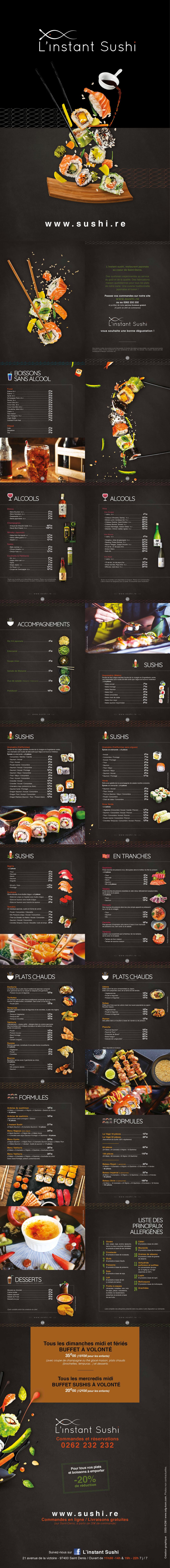 carte menu digitalisé l'instant sushi